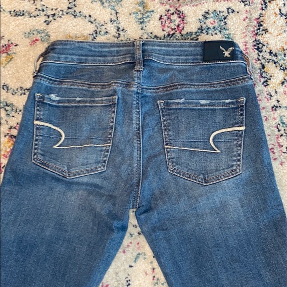 Distressed American Eagle Jeans w/ covered holes - Picture 5 of 5